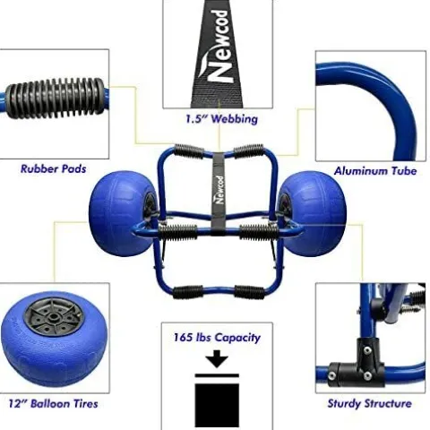 Generic Kayak Cart Kayak Dolly with 12inch Large Beach Balloon Wheels