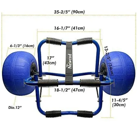 Generic Kayak Cart Kayak Dolly with 12inch Large Beach Balloon Wheels