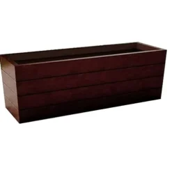 Generic Madera Tapered Rectangle Fiberglass Planter 36″ x 15″ x 24″ Mahogany