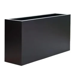 Generic Modern Fiberglass Rectangle Planters 48″ L x 15″ W x 24″ H Black Matte