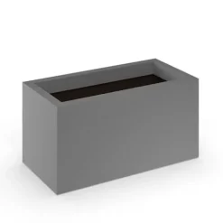 Generic Modern Fiberglass Rectangle Planters 48″ L x 15″ W x 24″ H Dark Grey Matte