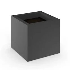 Generic Modern Square Fiberglass Planter 24″ x 24″ x 24″ Black Matte