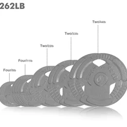 Generic Olympic Weight Plate Set 262LB Rubber Grip for Strength Training