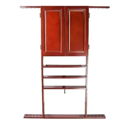 Generic Pool Cue Wall Mounted Rack & Dart Board Cabinet Combination