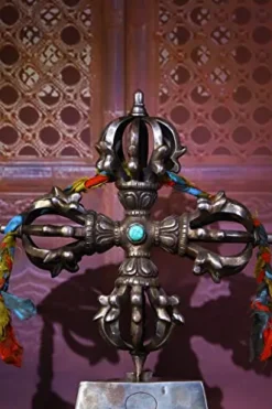 Generic Tibetan Temple Collection Skull Head Cross Nine Shares Vajra Magic Weapon