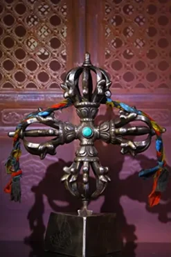 Generic Tibetan Temple Collection Skull Head Cross Nine Shares Vajra Magic Weapon