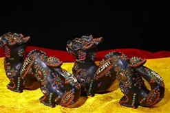 Generic Tibetan Temple Meteorite Dzi Beads Dragon Pair 10