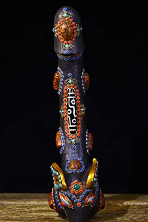 Generic Tibetan Temple Meteorite Mosaic Dzi Beads 11″ 1