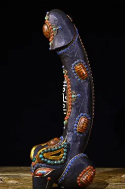 Generic Tibetan Temple Meteorite Mosaic Dzi Beads 11″ 1