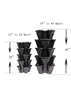Generic U-Pick Garden Vertical Planters Black