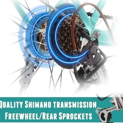 Generic Women’s 26 Inch Hybrid Bike Retro-Styled Cruiser 7-Speed Drivetrain YUTONG-26-BU