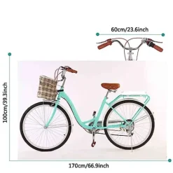 Generic Women’s 26 Inch Hybrid Bike Retro-Styled Cruiser 7-Speed Drivetrain YUTONG-26-BU