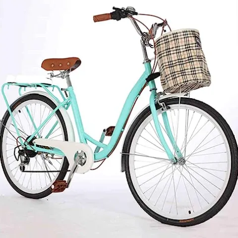 Generic Women’s 26 Inch Hybrid Bike Retro-Styled Cruiser 7-Speed Drivetrain Green