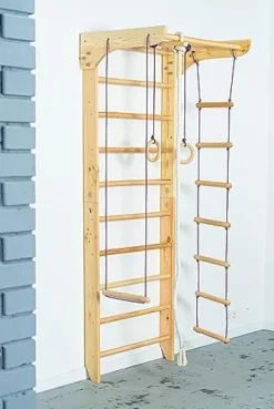 Generic Wooden Sport Swedish Ladder with Pull Up Bar – Fixed Pull Up Bar