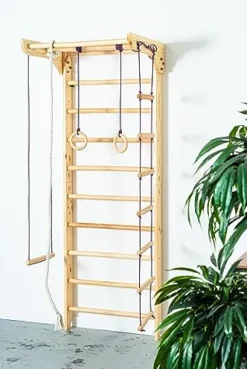 Generic Wooden Sport Swedish Ladder with Pull Up Bar – Fixed Pull Up Bar
