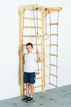 Generic Wooden Sport Swedish Ladder with Pull Up Bar – Fixed Pull Up Bar