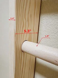 Generic Wooden Wall Stall Bars for Kids and Adults – Swedish Ladder with Pull-Up Bar
