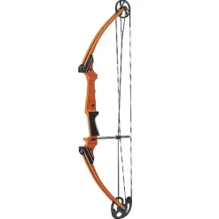GENESIS Adjustable Left-Handed Compound Bow Kit with Quiver, Arm Guard, and Arrows Orange