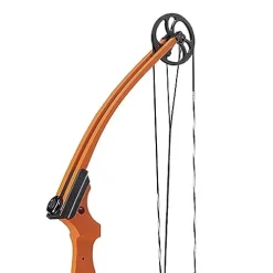 GENESIS Adjustable Left-Handed Compound Bow Kit with Quiver, Arm Guard, and Arrows Orange