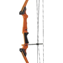 GENESIS Adjustable Lightweight Left-Handed Compound Bow Kit with Quiver, Arm Guard, and Arrows Orange