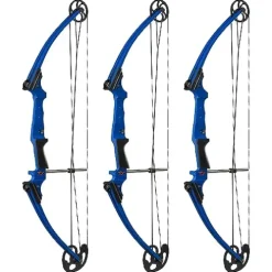 GENESIS Archery Compound Bow Adjustable Draw Length 15-30 Inches & Weight 10-20 lbs Left-Handed Blue 3 Pack