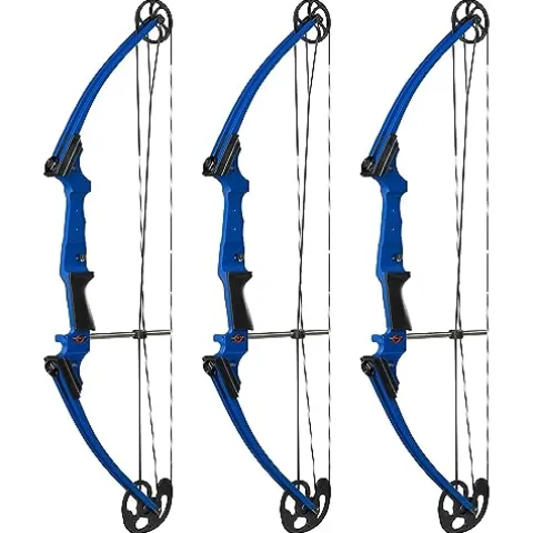 GENESIS Archery Compound Bow Adjustable Draw Length 15-30 Inches & Weight 10-20 lbs Left-Handed Blue 3 Pack
