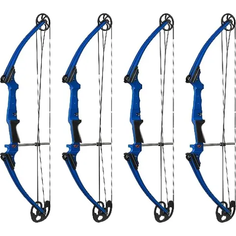 GENESIS Archery Compound Bow Adjustable Draw Length 15-30 Inches Left-Handed Blue