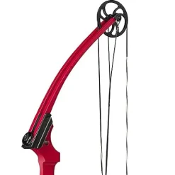 GENESIS Archery Compound Bow Adjustable Draw Length 15″-30″ & Weight 10-20 lbs Right-Handed Red