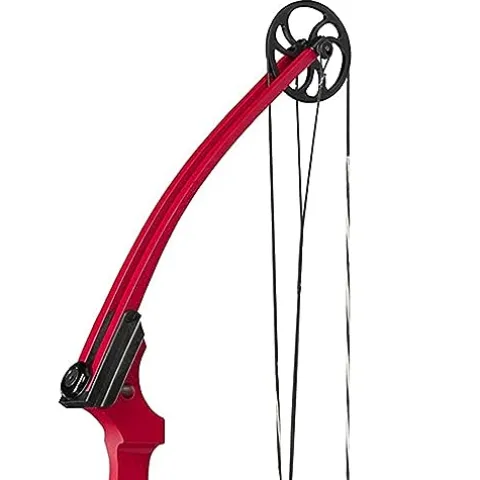 GENESIS Archery Compound Bow Adjustable Draw Length 15″-30″ & Weight 10-20 lbs Right-Handed Red