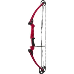 GENESIS Archery Compound Bow Adjustable Draw Length 15″-30″ & Weight 10-20 lbs Right-Handed Red