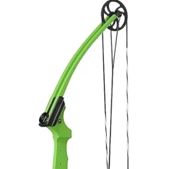 GENESIS Archery Compound Bow Adjustable Draw Length 15″-30″ & Weight 10-20 lbs Left-Handed Green