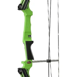 GENESIS Archery Compound Bow Adjustable Draw Length 15″-30″ & Weight 10-20 lbs Left-Handed Green