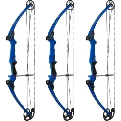 GENESIS Archery Compound Bow Adjustable Draw Length 15″-30″ & Weight 10-20 lbs Right-Handed Blue