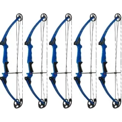GENESIS Archery Compound Bow Adjustable Draw Length 15″-30″ & Weight 10-20 lbs Right-Handed Blue