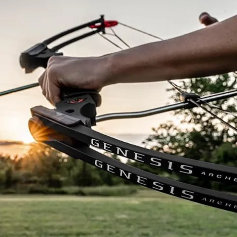 GENESIS Archery Compound Bow with Adjustable Draw Length 15″-30″ & Weight 10-20 lbs for Left-Handed Black