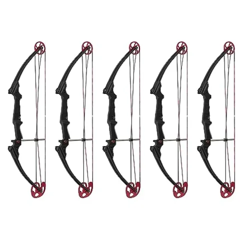 GENESIS Archery Compound Bow Adjustable Draw Length 15″-30″ & Weight 10-20 lbs Left-Handed Black