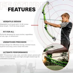 GENESIS Archery Original Adjustable Right-Handed Compound Bow Green (3 Pack)