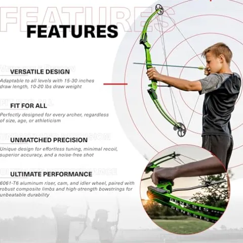 GENESIS Archery Original Adjustable Right-Handed Compound Bow Green