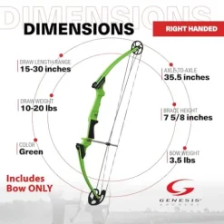 GENESIS Archery Original Adjustable Lightweight Right-Handed Compound Bow Green
