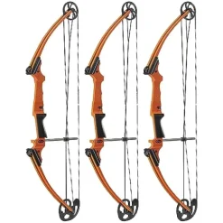 GENESIS Archery Original Adjustable Preassembled Lightweight Left-Handed Compound Bow 3 Pack Orange