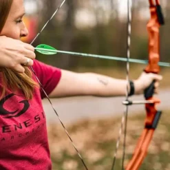 GENESIS Archery Original Adjustable Preassembled Lightweight Left-Handed Compound Bow 3 Pack Orange