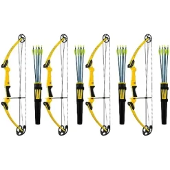 GENESIS Archery Original Adjustable Right-Handed Compound Bow Kit with Quiver, Arm Guard, and Arrows Yellow
