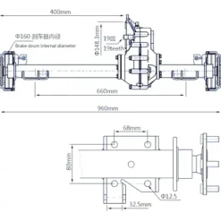 Giuqa Rear Axle Assembly for EZGO Golf Cart 1994-Up TXT (Updated Version)