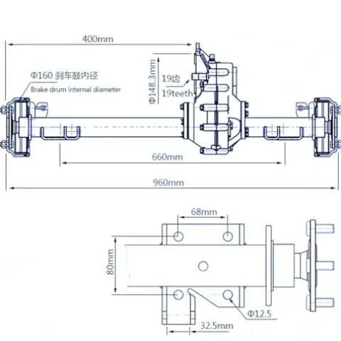 Giuqa Transaxle Assembly 19 Teeth for EZGO Golf Cart 1994-Up TXT