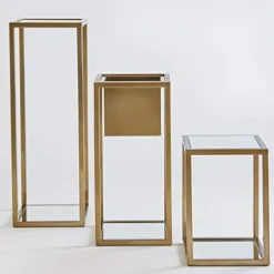 Global Views Escher Pedestal Planter Brass Multicolor