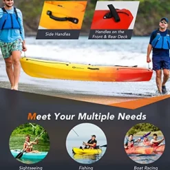 GLOBALWAY 10.2FT Sit-On-Top Fishing Kayak with Paddle Yellow/Orange