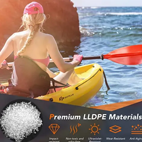 GLOBALWAY 10.2FT Sit-On-Top Fishing Kayak with Paddle Yellow/Orange