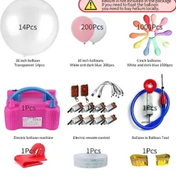 Géneric Wedding Balloon Surprise Set Pink/Transparent/White