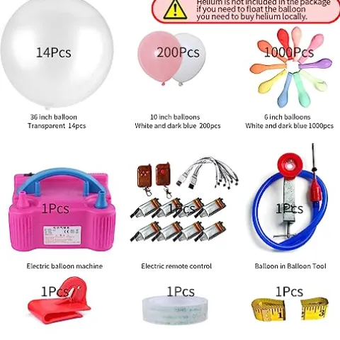 Géneric Wedding Balloon Surprise Set Pink/Transparent/White