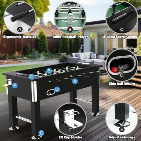 Godora Outdoor Foosball Table Adult Size Black